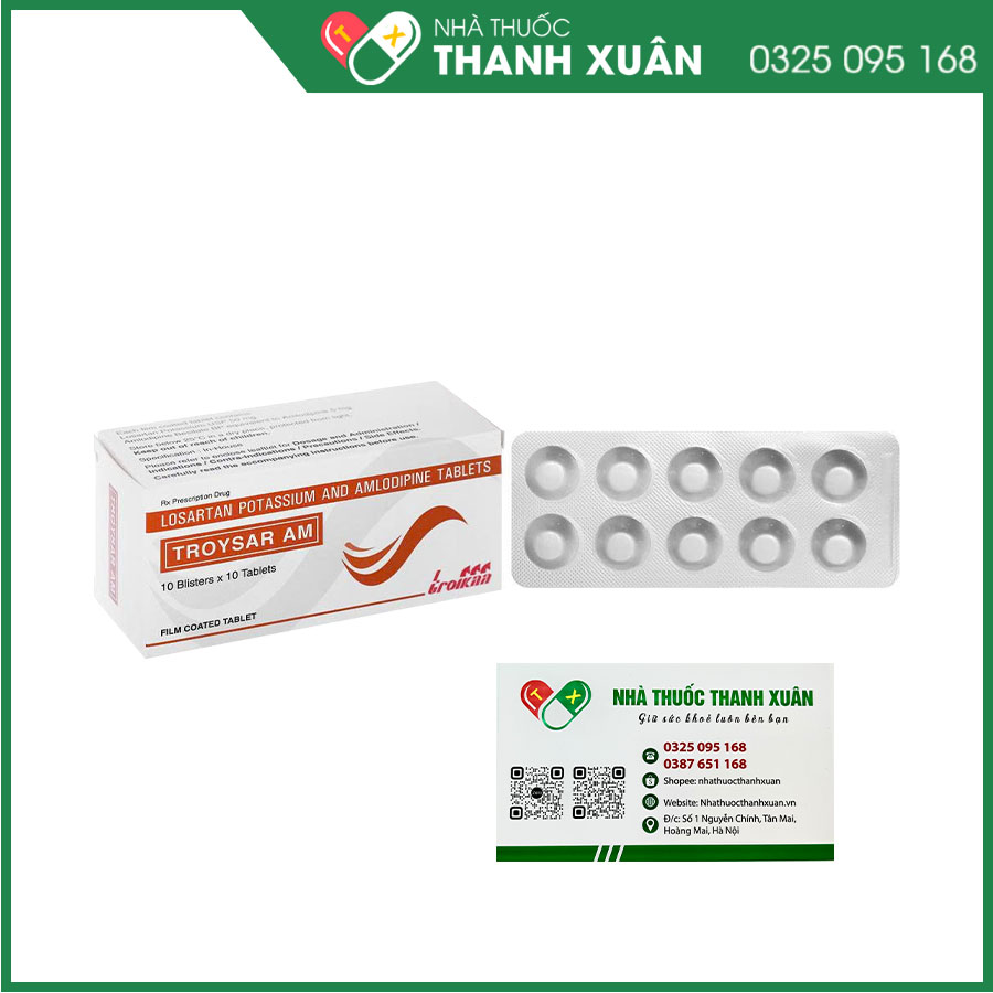 Troysar AM thuốc điều trị tăng huyết áp, đau thắt ngực